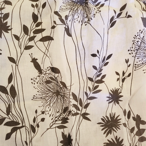 Linen Botanical Print A-Line Dress - Picture 3 of 4